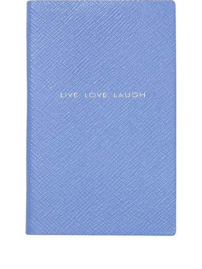 Smythson Panama Notebook In Nile Blue
