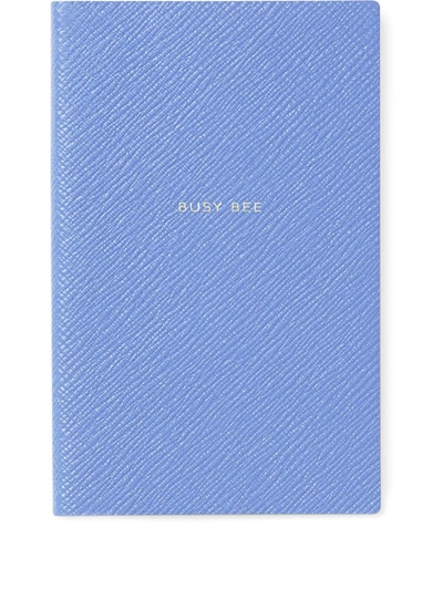 Smythson Panama Notebook In Nile Blue