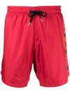 Philipp Plein Logo-print Swimming Shorts In Red