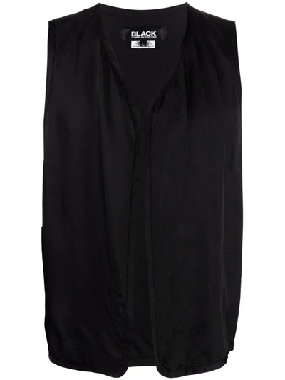 Black Comme Des Garçons Logo-embroidered Gilet In Black