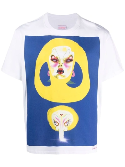 Charles Jeffrey Loverboy Artwork Cotton T-shirt In White