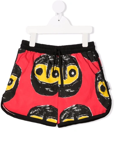 Nununu Kids' Warriors-print Swim Shorts In Red