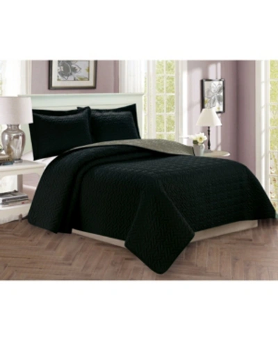 Elegant Comfort Luxury Majestic 2 Pc Quilted Coverlet Set, Twin/twin Xl In Medium Gre