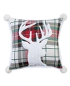 Levtex Spencer Red Plaid Faux Fur Deer Decorative Pillow, 18" X 18" In Multi