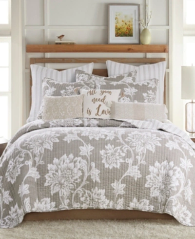 Levtex Sanira Jacobian Large Floral 3-pc. Quilt Set, King In Taupe