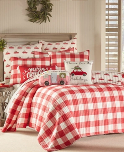 Levtex Christmas Road Trip King Quilt Set In Red