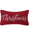 Levtex Yuletide Merry & Christmas Decorative Pillow, 12" X 24" In Red
