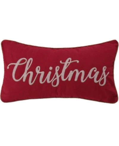 Levtex Yuletide Merry & Christmas Decorative Pillow, 12" X 24"