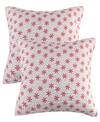 Levtex Let It Snow Euro Sham - Set Of 2 In Red