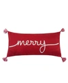 Levtex Spencer Red Plaid Merry Decorative Pillow, 14" X 30" In Red