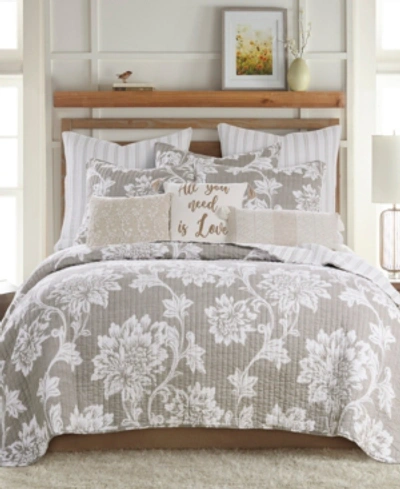 Levtex Sanira Jacobian Large Floral 2-pc. Quilt Set, Full/queen In Taupe