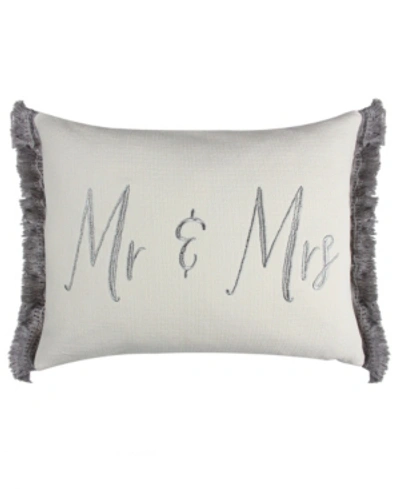 Levtex Perla Mr. And Mrs.decorative Pillow, 16" X 20" In White