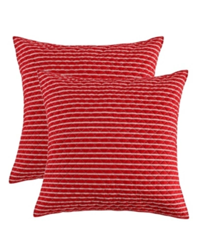 Levtex Santa Claus Lane Stripe 2-pc. Sham Set, European In Red