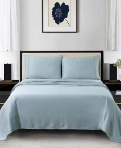 Anne Klein Reverie 4-piece Solid Sheet Set, California King In Blue-gray
