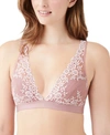 Wacoal Embrace Lace Convertible Plunge Soft Cup Wireless Bra In Woodrose/mauve Chalk