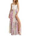 FRENCH CONNECTION FLORAL-PRINT EZEKE CRINKLED HIGH-SLIT MAXI SKIRT