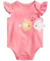 FIRST IMPRESSIONS BABY GIRLS KISSING FISHES BODYSUIT, CREATED FOR MACY'S