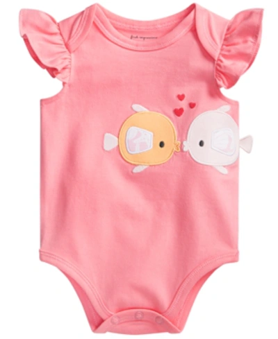 First Impressions Baby Girls Kissing Fishes Bodysuit, Created For Macy's In Fruit Smoothie