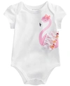 FIRST IMPRESSIONS BABY GIRLS FLAMINGO BODYSUIT, CREATED FOR MACY'S