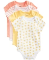 FIRST IMPRESSIONS BABY GIRLS & BOYS SUNSHINE COTTON BODYSUITS, CREATED FOR MACY'S