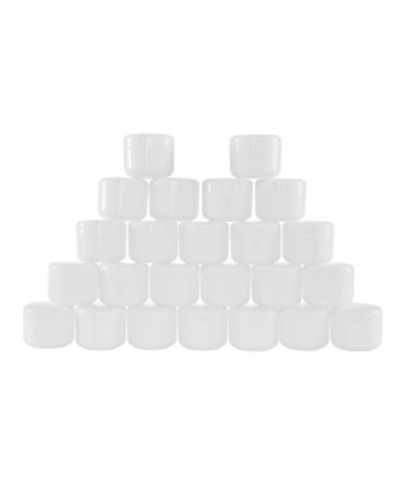 Trademark Global 2 Ounce Plastic Jar Containers, 24 Pack Of Storage Jars With Inner And Outer Lid By Stalwart In White