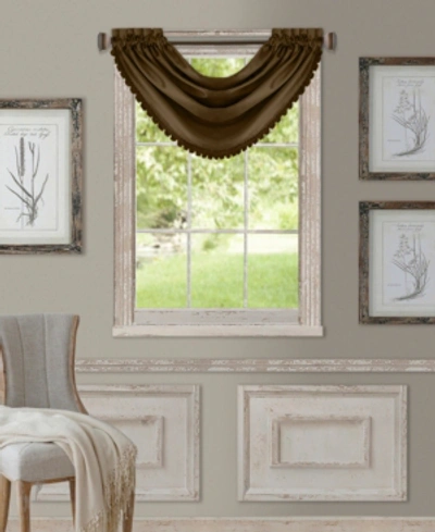 Elrene All Seasons Blackout Waterfall Valance, 52" X 36" In Dark Brown