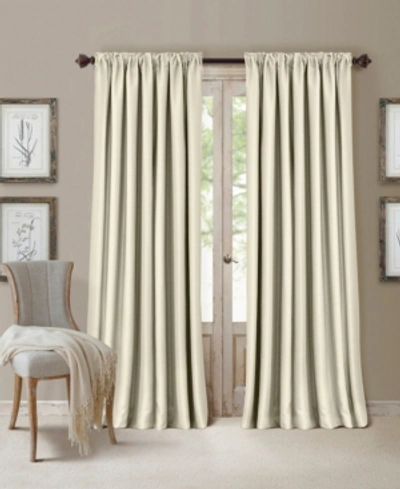 Elrene All Seasons Faux Silk 52" X 95" Blackout Curtain Panel In Ivory