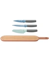 BERGHOFF LEO COLLECTION 4-PC. CUTLERY & CUTTING BOARD SET