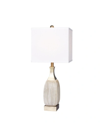 Fangio Lighting Antique Table Lamp In Aged White Antique Brass