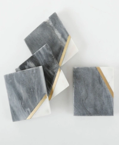 Gibson Laurie Gates Four Piece Marble Coaster Set In Multi