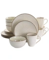 Elama Honey Dinnerware Set Of 16 Pieces In Open White