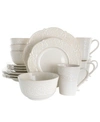 Elama Luna 16 Pc. Dinnerware Set, Service For 4 In White