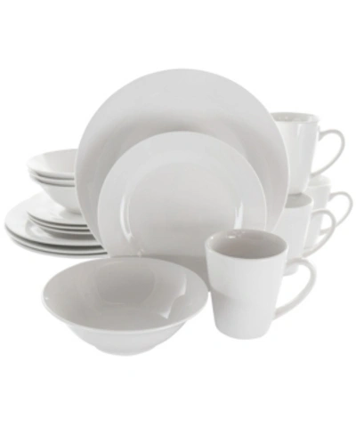 Elama Marshall 16 Pieces Porcelain Dinnerware Set Of 16 Pieces In White
