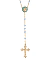 SYMBOLS OF FAITH 14K GOLD-DIPPED MARY AND CHILD DECAL BEADED ROSARY