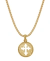 SYMBOLS OF FAITH 14K GOLD-DIPPED COIN CROSS NECKLACE