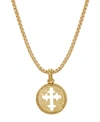 Symbols Of Faith 14k Gold-dipped Coin Cross Necklace In Yellow