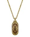 Symbols Of Faith 14k Gold-dipped Red Enamel Swing Open Pendant Enclosed Crucifix Necklace In Red