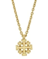 SYMBOLS OF FAITH 14K GOLD-DIPPED JERUSALEM CROSS PENDANT NECKLACE