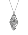 Symbols Of Faith Pewter Crystal Cross Necklace In White