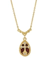 Symbols Of Faith 14k Gold-dipped Crystal Red Enamel Cross Pendant Necklace In Red