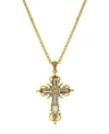 SYMBOLS OF FAITH 14K GOLD DIPPED CRYSTAL CROSS NECKLACE