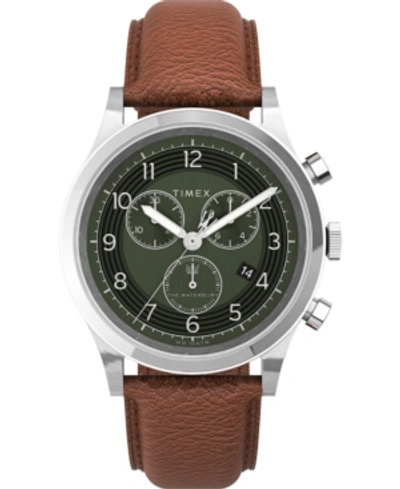 Timex Men's Waterbury Traditional Chrono Tan Leather Strap Watch 42mm