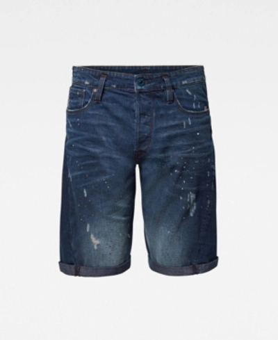 G-star Raw Scutar 3d Paint-splatter Distressed Denim Shorts In Worn In Taint Destroyed