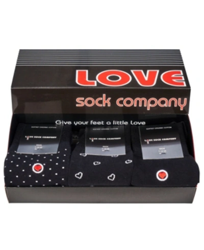 Love Sock Company Men's Luxury Dress Socks In Gift Box, Pack Of 3 In Black