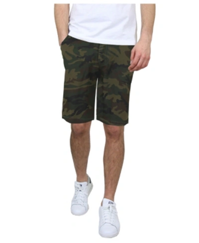Galaxy By Harvic Men's 5-pocket Flat-front Slim-fit Stretch Chino Shorts In Camouflage