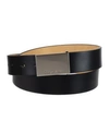 Calvin Klein Men's Casual Belt With Engraved Plaque Buckle In Black