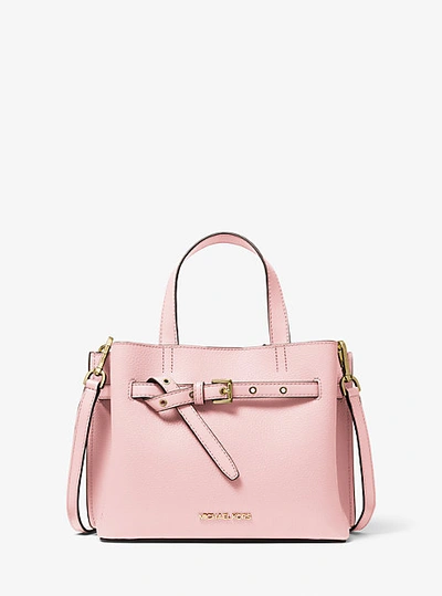 Michael Kors Emilia Small Pebbled Leather Satchel In Pink