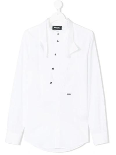 Dsquared2 Kids' Bow Tie Detail Formal Shirt In White
