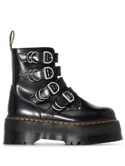 Dr. Martens' Black Jadon Max Leather Platform Boots In Schwarz