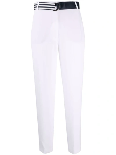 Tommy Hilfiger Belted Straight-leg Trousers In White